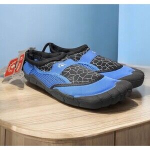 Womens Lifeguard Activity Water Shoes Black Blue Size Med 7/8 Indoor Outdoor NEW